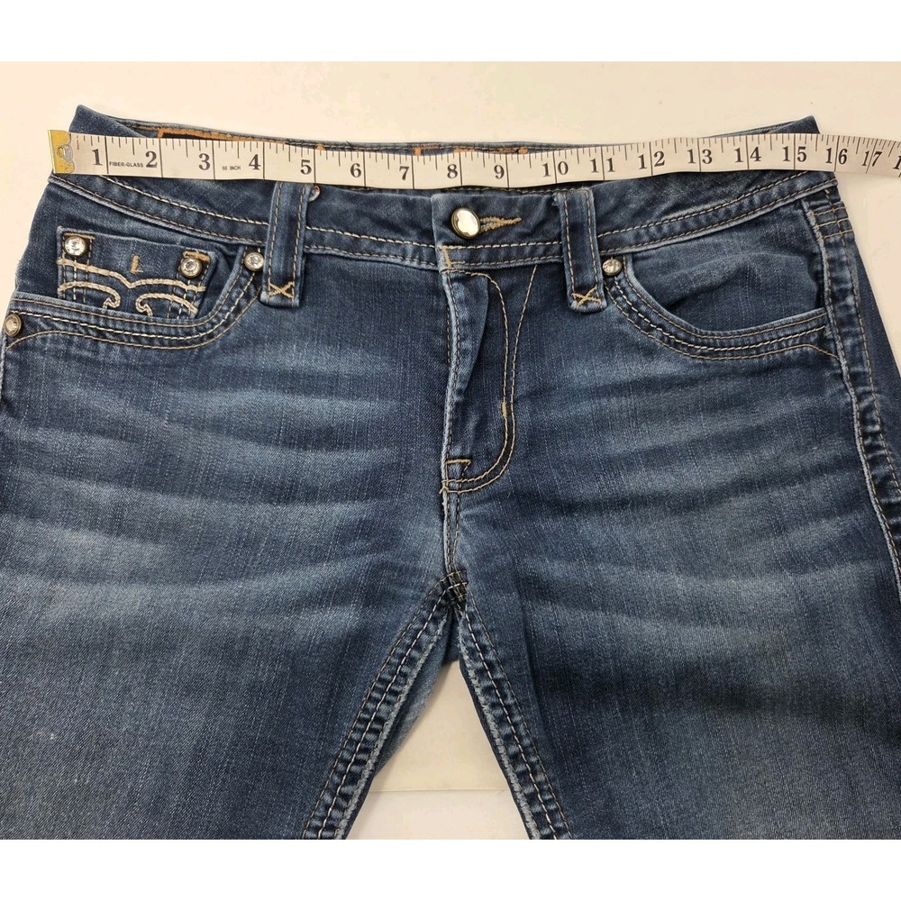 Rock Revival Alivia Womens 30 Jeans Low Rise Skinny Country Blue 30x32 Cowgirl - Picture 5 of 14